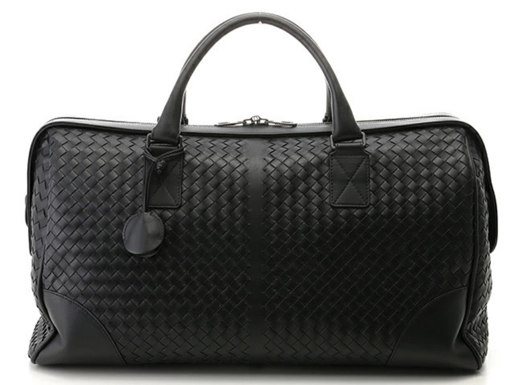 BOTTEGA VENETA Duffle Bag Boston Black Intrecciato